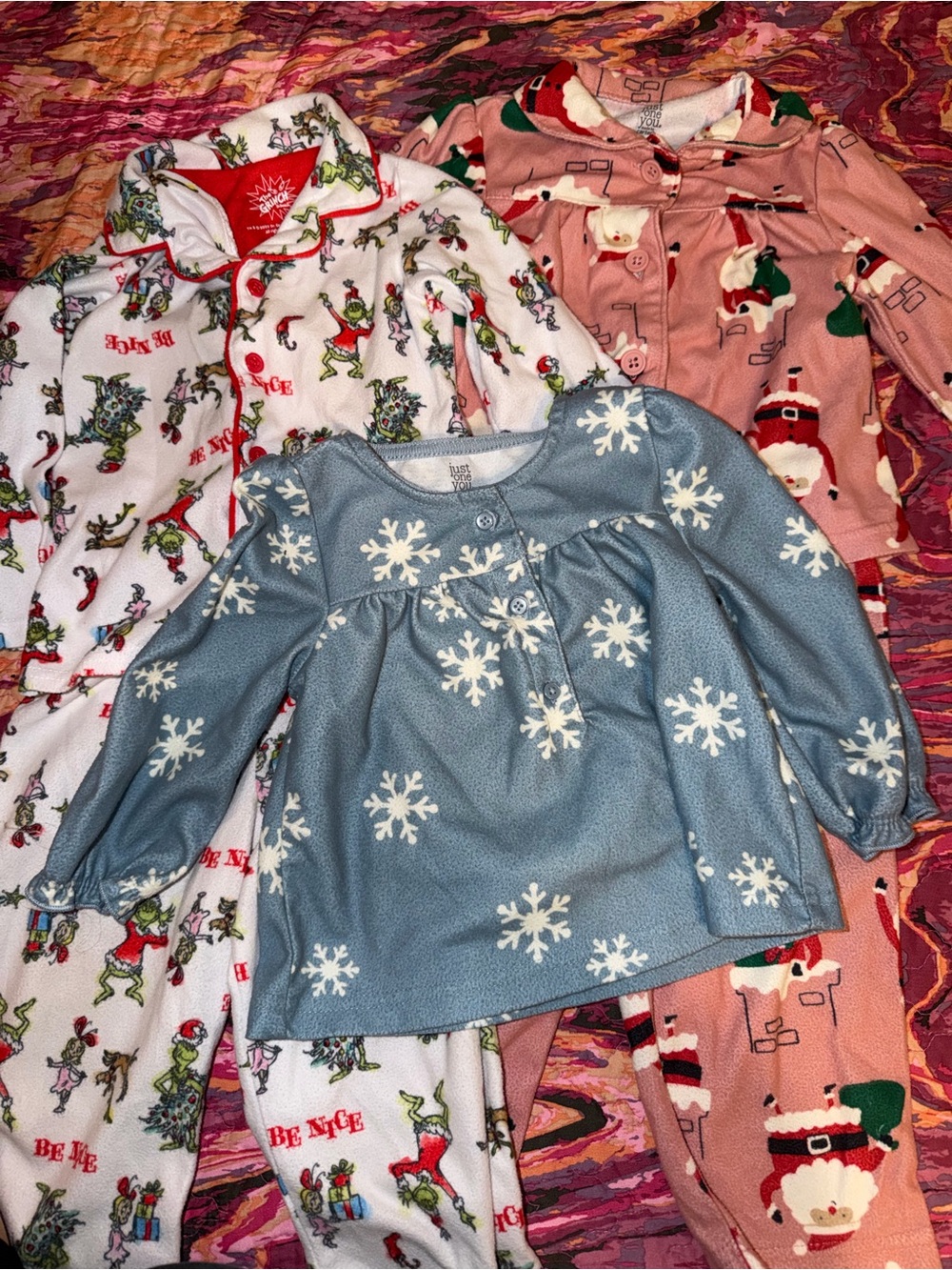 Holiday Baby Girl 3-Piece Bundle | Grinch + Santa + Snowflake ❄️